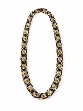 Chunky Black & Gold Chain  Statement Link Necklace Vintage Style